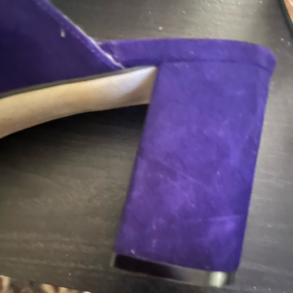 Beautiful Suede Purple Platform Mules - Picture 6 of 8